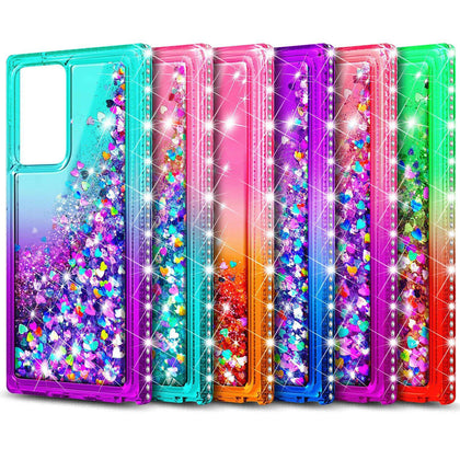 For Samsung Galaxy Note 20 / Note 20 Ultra Phone Case Liquid Glitter Bling Cover - Place Wireless