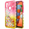 For Samsung Galaxy A11 Case Liquid Glitter Bling Cover +Tempered Glass Protector