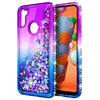 For Samsung Galaxy A11 Case Liquid Glitter Bling Cover +Tempered Glass Protector