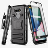 For LG Aristo 5 Case Holster Belt Clip Phone Cover With Tempered Glass Protector