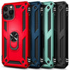 For iPhone 12 Mini,12 Pro, Pro Max Case Metal Ring Stand Cover + Tempered Glass