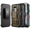 For LG Aristo 5 Case Holster Belt Clip Phone Cover With Tempered Glass Protector