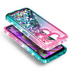 For LG Aristo 5 Case Liquid Glitter Bling Phone Cover + Tempered Glass Protector