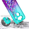 For LG Aristo 5 Case Liquid Glitter Bling Phone Cover + Tempered Glass Protector