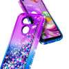 For LG Aristo 5 Case Liquid Glitter Bling Phone Cover + Tempered Glass Protector