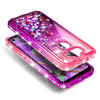 For LG Aristo 5 Case Liquid Glitter Bling Phone Cover + Tempered Glass Protector