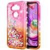 For LG Aristo 5 Case Liquid Glitter Bling Phone Cover + Tempered Glass Protector