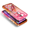 For LG Aristo 5 Case Liquid Glitter Bling Phone Cover + Tempered Glass Protector