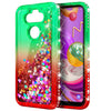 For LG Aristo 5 Case Liquid Glitter Bling Phone Cover + Tempered Glass Protector