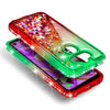 For LG Aristo 5 Case Liquid Glitter Bling Phone Cover + Tempered Glass Protector