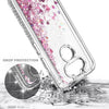 For LG Aristo 5 Case Liquid Glitter Bling Phone Cover + Tempered Glass Protector