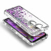 For LG Aristo 5 Case Liquid Glitter Bling Phone Cover + Tempered Glass Protector