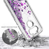 For LG Aristo 5 Case Liquid Glitter Bling Phone Cover + Tempered Glass Protector