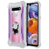 For LG K51 / LG Reflect Case Ring Stand Phone Cover + Tempered Glass Protector