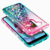 For LG K51 / Reflect Case, Liquid Glitter Phone Cover + Tempered Glass Protector