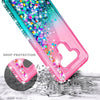 For LG K51 / Reflect Case, Liquid Glitter Phone Cover + Tempered Glass Protector