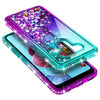 For LG K51 / Reflect Case, Liquid Glitter Phone Cover + Tempered Glass Protector