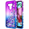 For LG K51 / Reflect Case, Liquid Glitter Phone Cover + Tempered Glass Protector