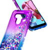 For LG K51 / Reflect Case, Liquid Glitter Phone Cover + Tempered Glass Protector