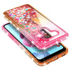 For LG K51 / Reflect Case, Liquid Glitter Phone Cover + Tempered Glass Protector