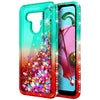 For LG K51 / Reflect Case, Liquid Glitter Phone Cover + Tempered Glass Protector