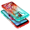 For LG K51 / Reflect Case, Liquid Glitter Phone Cover + Tempered Glass Protector