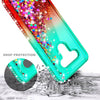 For LG K51 / Reflect Case, Liquid Glitter Phone Cover + Tempered Glass Protector