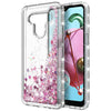 For LG K51 / Reflect Case, Liquid Glitter Phone Cover + Tempered Glass Protector