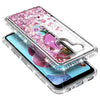 For LG K51 / Reflect Case, Liquid Glitter Phone Cover + Tempered Glass Protector