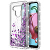 For LG K51 / Reflect Case, Liquid Glitter Phone Cover + Tempered Glass Protector