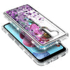 For LG K51 / Reflect Case, Liquid Glitter Phone Cover + Tempered Glass Protector