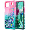 For LG K92 5G Case, Liquid Glitter Bling Phone Cover + Tempered Glass Protector