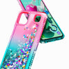 For LG K92 5G Case, Liquid Glitter Bling Phone Cover + Tempered Glass Protector