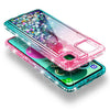 For LG K92 5G Case, Liquid Glitter Bling Phone Cover + Tempered Glass Protector