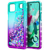 For LG K92 5G Case, Liquid Glitter Bling Phone Cover + Tempered Glass Protector