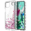 For LG K92 5G Case, Liquid Glitter Bling Phone Cover + Tempered Glass Protector