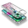 For LG K92 5G Case, Liquid Glitter Bling Phone Cover + Tempered Glass Protector