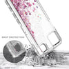 For LG K92 5G Case, Liquid Glitter Bling Phone Cover + Tempered Glass Protector