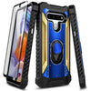 For LG Stylo 6 Case Full Body Ring Stand Phone Cover + Tempered Glass Protector