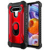 For LG Stylo 6 Case Full Body Ring Stand Phone Cover + Tempered Glass Protector