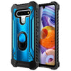 For LG Stylo 6 Case Full Body Ring Stand Phone Cover + Tempered Glass Protector