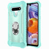 For LG Stylo 6 Case Full Body Ring Stand Phone Cover + Tempered Glass Protector