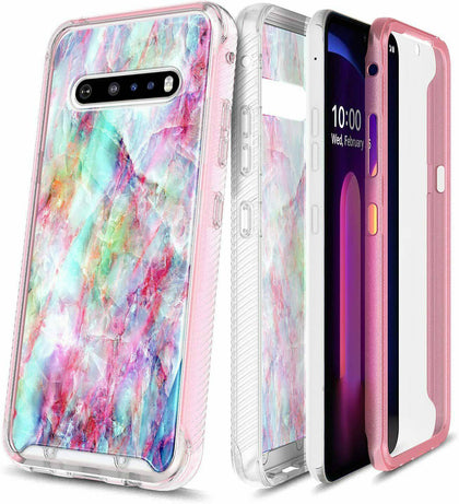 For LG V60 ThinQ 5G Phone Case Full Body Built-In Screen Protector Rugged Cover - Place Wireless