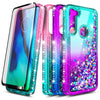 For Motorola Moto G Stylus Case Liquid Glitter Bling Phone Cover +Tempered Glass