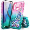 For Motorola Moto G Stylus Case Liquid Glitter Bling Phone Cover +Tempered Glass