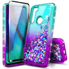 For Motorola Moto G Stylus Case Liquid Glitter Bling Phone Cover +Tempered Glass