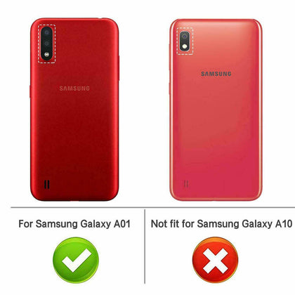 For Samsung Galaxy A01 Case, Full Body Phone Cover + Built-In Screen Protector - Place Wireless
