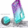 For Samsung Galaxy A01 Case, Liquid Glitter Phone Cover + Glass Screen Protector