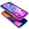 For Samsung Galaxy A01 Case, Liquid Glitter Phone Cover + Glass Screen Protector