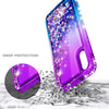 For Samsung Galaxy A01 Case, Liquid Glitter Phone Cover + Glass Screen Protector